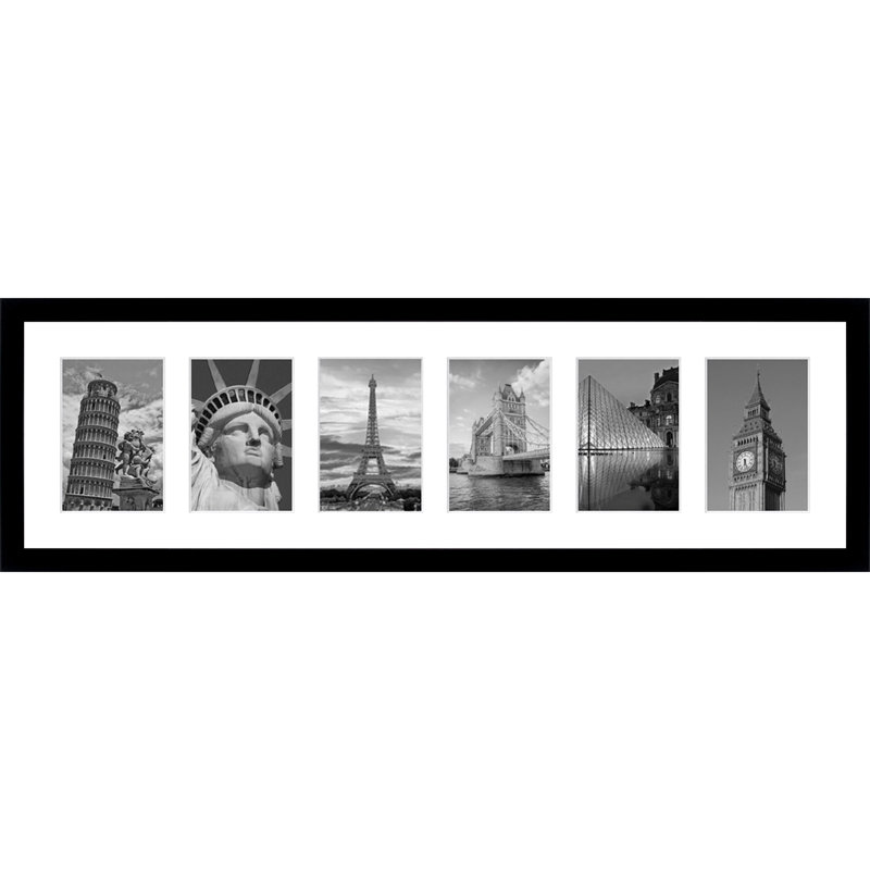 Kernberry Wood Picture Frame with Mat, Black