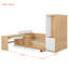 Lit plateforme double en bois avec tiroirs, tablettes, bureau et garde-robe-7771134