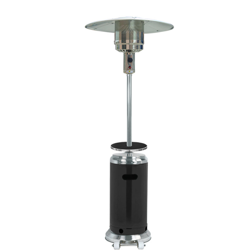 Chauffe-terrasse au propane 48000 BTU Kelbi, Noir / acier inoxydable