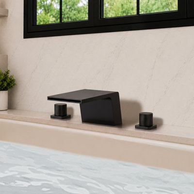 3-Hole Deck Mount Waterfall Roman Tub Faucet