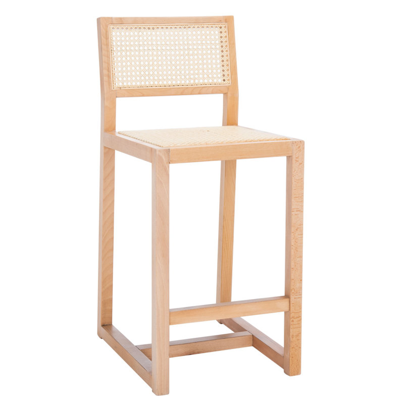 Tabouret de bar Cane, Naturel, Tabouret de comptoir