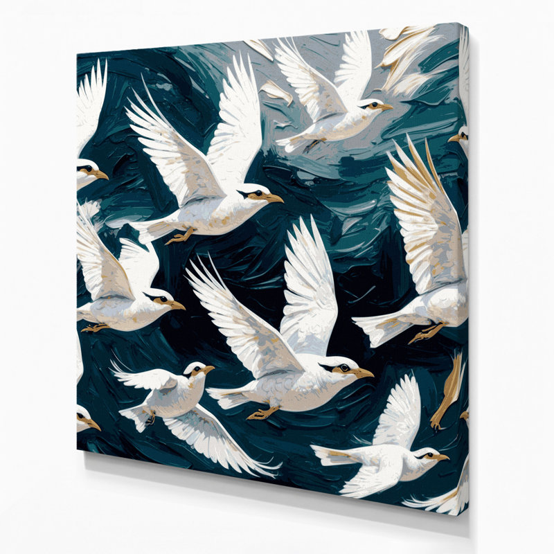 Oiseaux, art mural sur toile bleu Myna, H 12 po x l 12 po