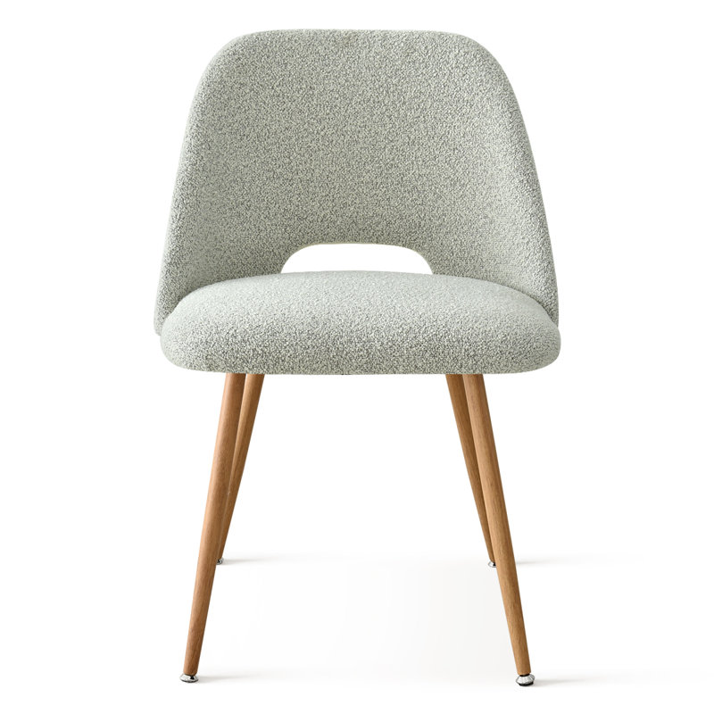 Upholstered Dining Chair with Open Back, Gray