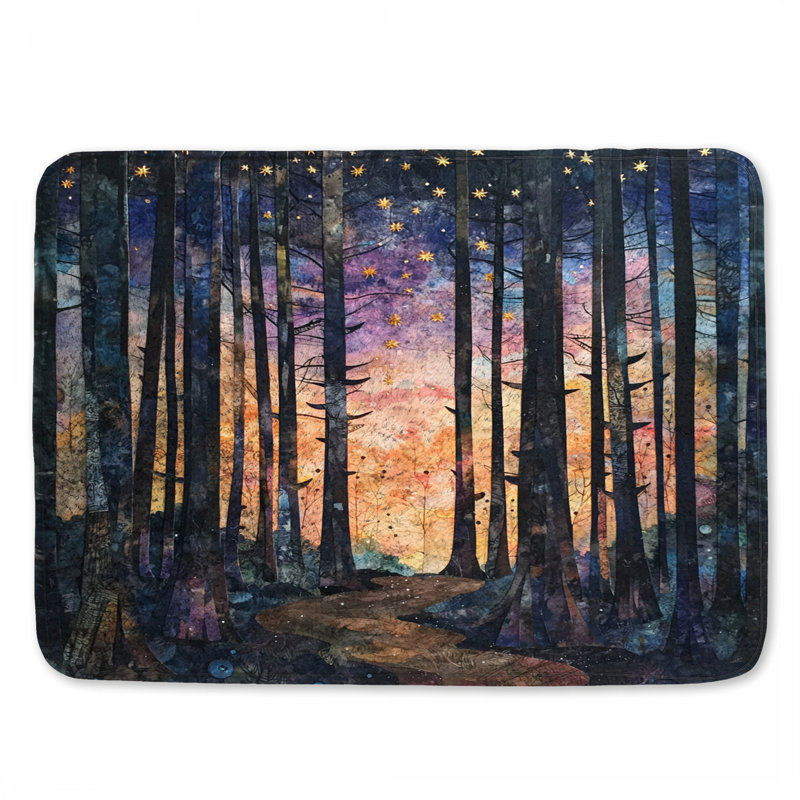 Forest Path Stars Bath Mat, 24in W x 17in L