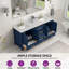 Meuble-lavabo autoportant de 72 pouces avec comptoir en marbre Dounle-121646160