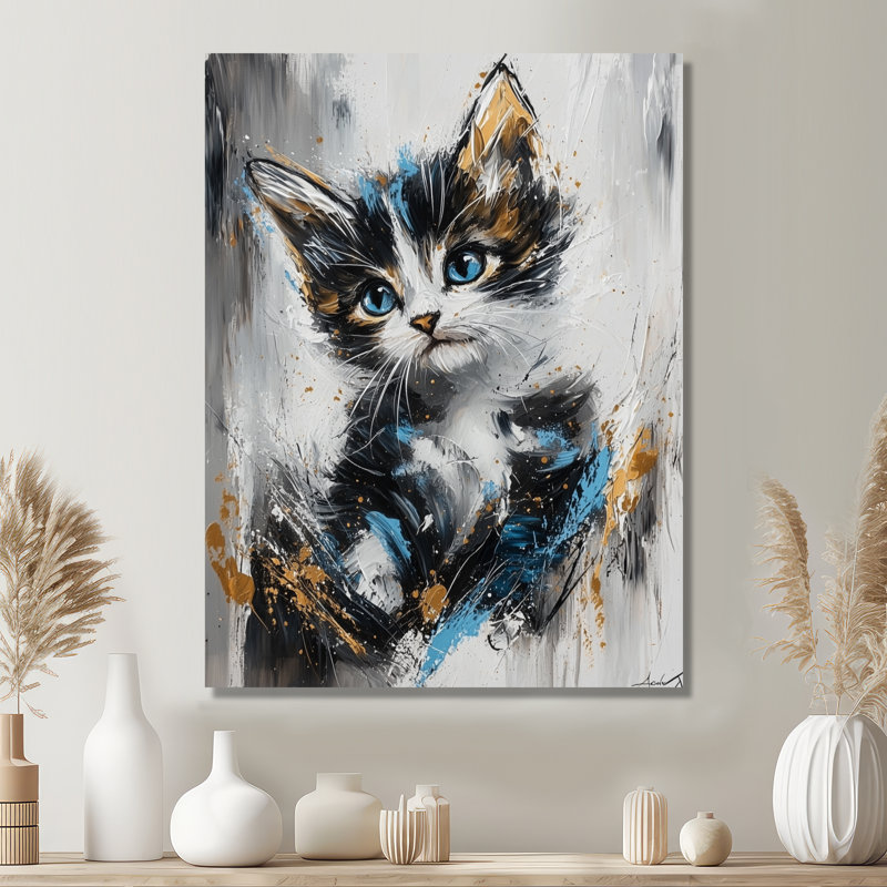 Reproduction d'art en métal moderne, chaton moderne, chat I, H 40 po x l 30 po