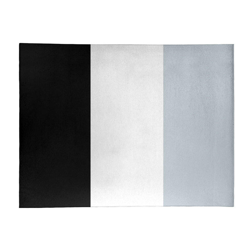 Tapis noir/argent rayé, Rectangle 9 pi x 12 pi