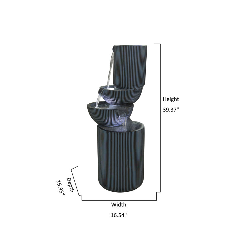 Fontaine moderne H 40 "avec 3 DEL blanc froid
