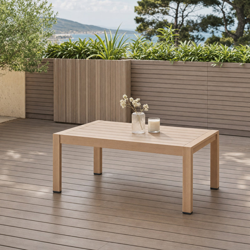 Table basse d'extérieur moderne avec structure en aluminium