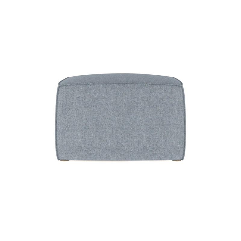 Varick Cube Ottoman, Plush Velvet Oyster, Weathered