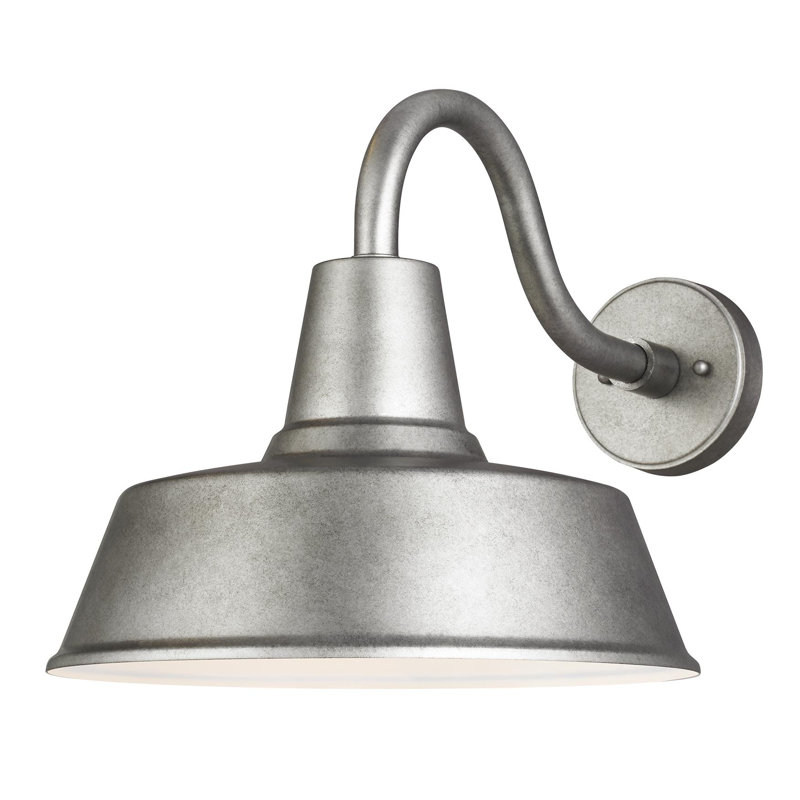 Luminaire de grange d'extérieur Blakeston, Étain patiné, H 13,5 po x l 14 po x P 14 po, Non
