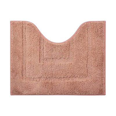  Toilet Rugs U-Shaped, Ultra Soft Absorbent Toilet Bath Mat, Non-Slip, Thick, Machine Washable Rug for Bathroom Toilet, 20 X 16 Inches, Pink