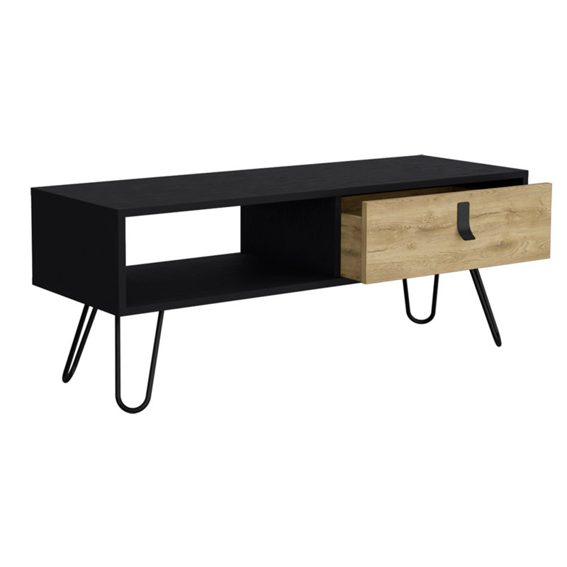 Table basse Magness, salon, noir / macadamia