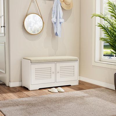 Banc de rangement pour chaussures 28,74 po avec armoire 2 portes