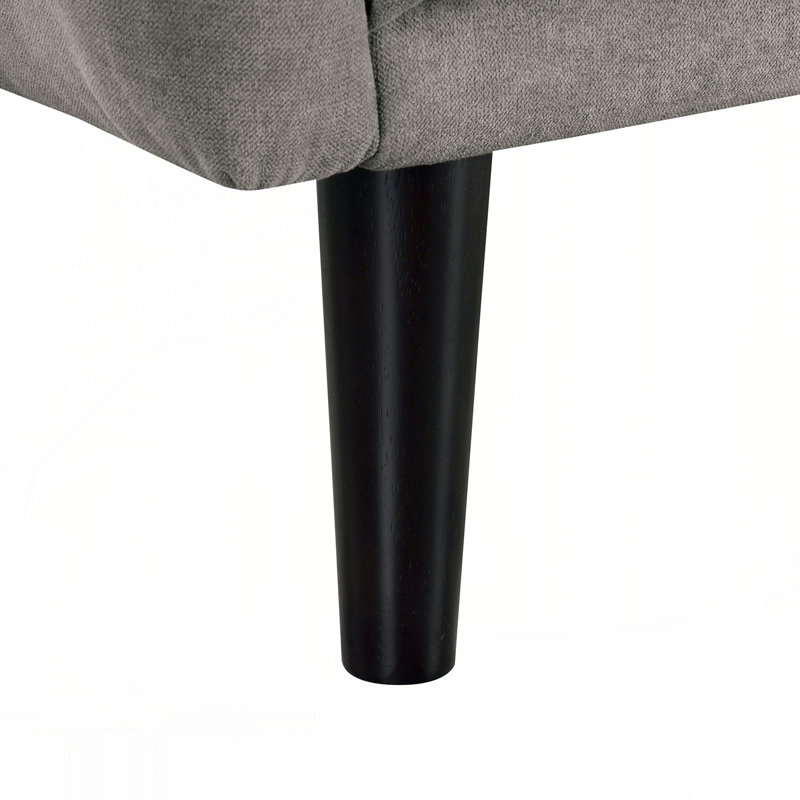 Le canapé futon de couleur grise se transforme en lit capitonné en fer avec dossier à pattes de support de canapé 1pc, Gris