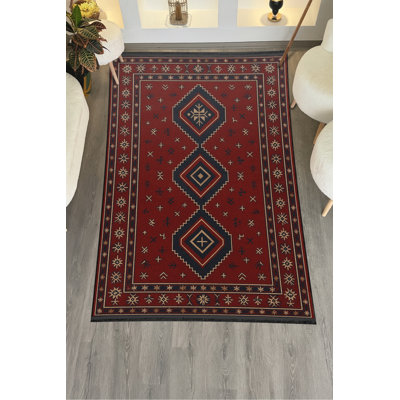 Tapis tissé rouge Mosso