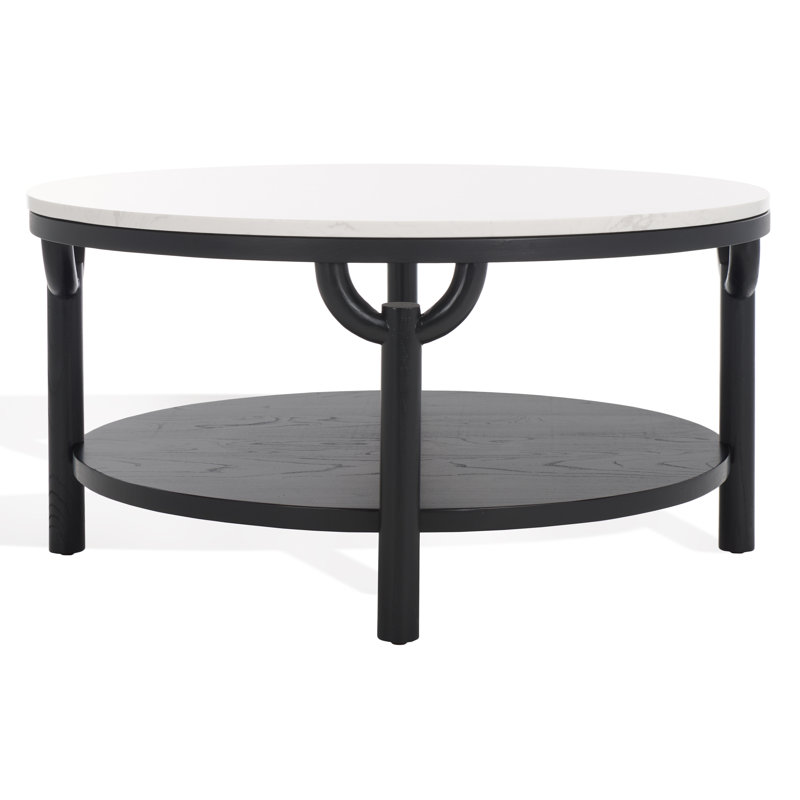 Puck Marble Coffee Table, Black