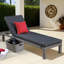 Chaise longue d'extérieur en rotin PE avec coussin imperméable, chaise longue en fer toutes saisons