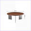 Table basse ronde en bois de noyer avec pieds en métal noir - facile à nettoyer et écologique pour le salon-1210192903