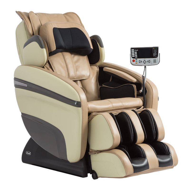 Fauteuil de massage OS-7200H Pinncle, Similicuir taupe