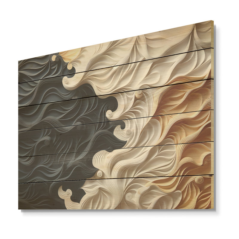 Minimalisme, beauté, sérénité, art côtier sur bois de pin naturel, H 10 po x l 20 po