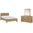Haitley King Panel Storage Bed And Drawer Dresser With Portrait Mirror