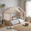 Lits à baldaquin modernes, structure en bois aggloméré simple, chambre d'enfant en velours rose