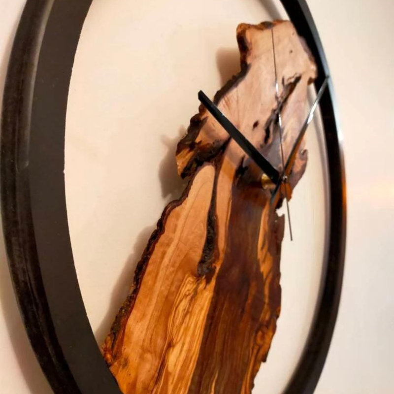 Horloge murale en bois, H 36 po x l 36 po x P 2 po