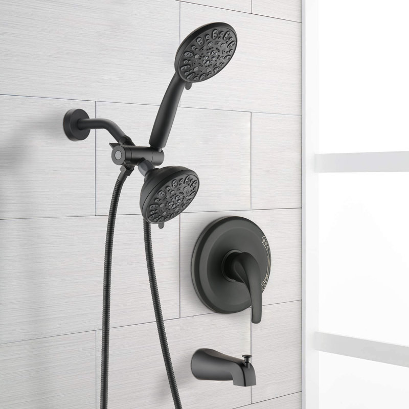 Robinet de baignoire avec valve brute, Noir