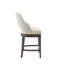 Tabouret de comptoir rotatif à 360 degrés en tissu d'ameublement crème et bois massif - Garantie de durabilité
