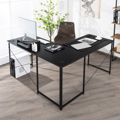 Aatto L-Shaped Steel Computer Desk