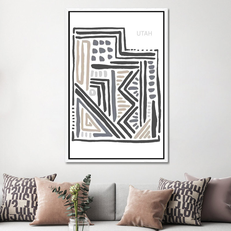 Utah 1 Piece Wall Art on Canvas, 152.5 cm H x 101.5 cm W, White Framed