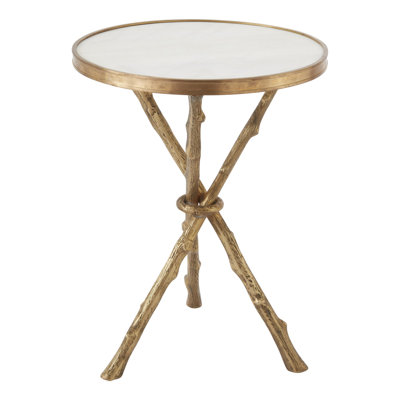 Table Twig - laiton / marbre blanc
