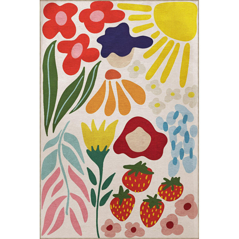 Tapis intérieur / extérieur rectangulaire Dushane, Rectangle 2 pi 7 po x 6 pi 7 po