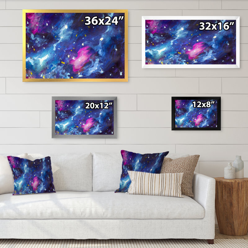 «Blue Violet Galaxy», reproduction sur toile flottante, Cadre noir, H 8 po x l 12 po x P 1 po