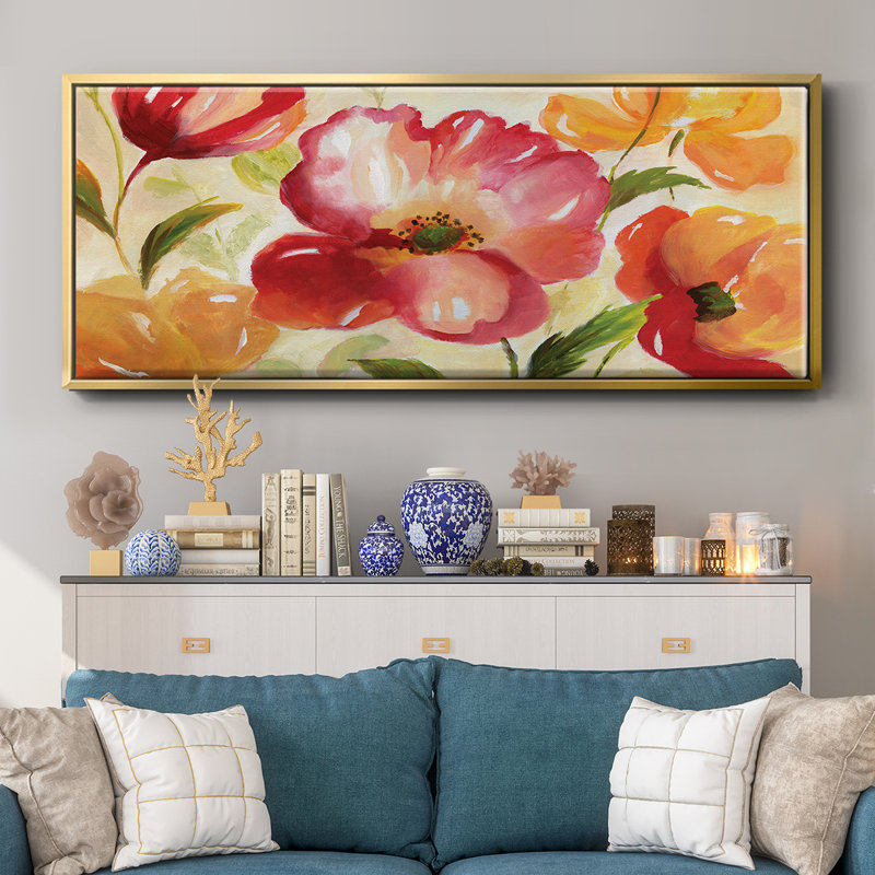 Jardin Rouge- Framed Canvas