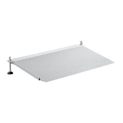 Rampe de seuil pour porte, 42,5 x 23,2 po, rampe en aluminium pour fauteuil roulant avec hauteur réglable, rampes de seuil anti-dérapantes, capacité de 1000 lb, pour les escaliers, les fauteuils roulants et les déambulateurs