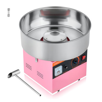 Commercial Electric Cotton Candy Machine - Stainless Steel Sugar Floss Maker with Voltage Control for Home & Parties