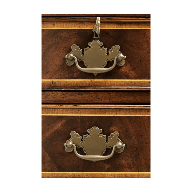 Table de chevet en bois massif à 5 tiroirs Buckingham en acajou antique