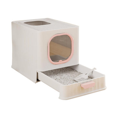 Polyethylene Plastic Enclosed Litter Box with Scoop