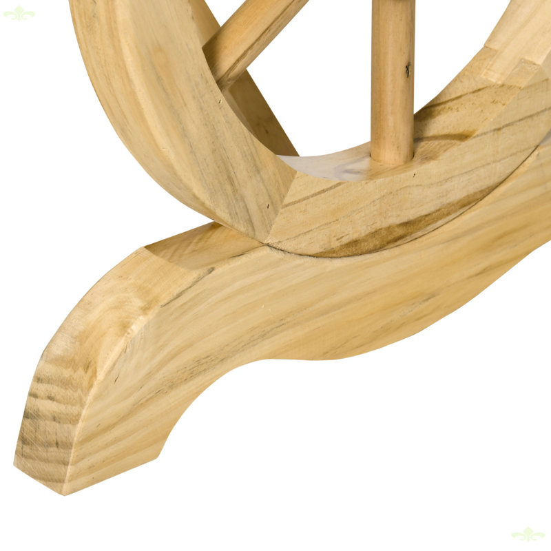 Natural Wood Wagon Wheel 2-Person Garden Bench