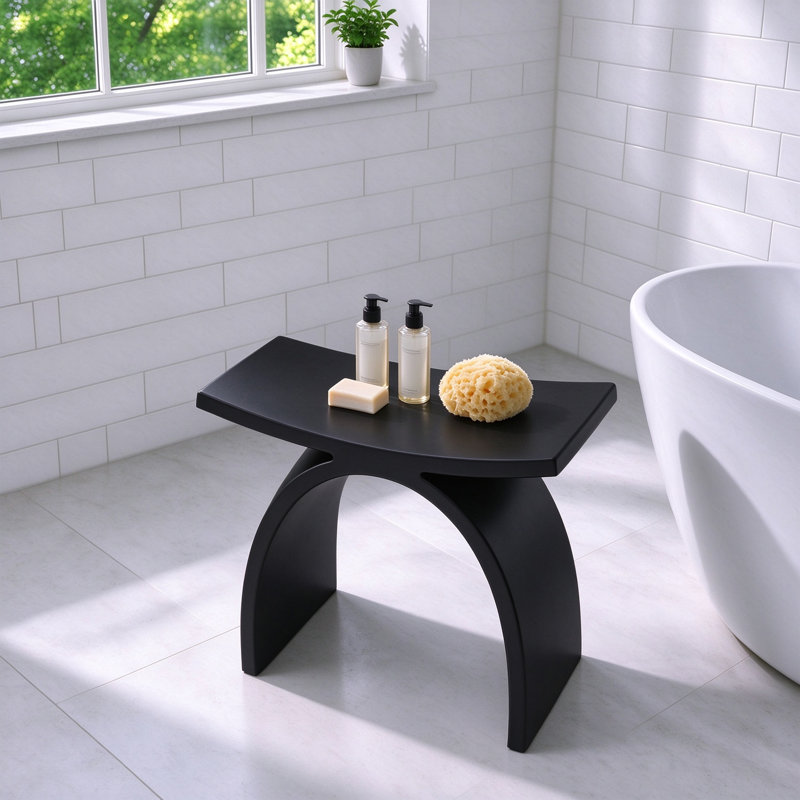 Freestanding Shower Seat, Matte Black
