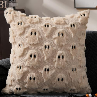 Coussins décoratifs d'Halloween 16 x 16 pouces fantôme beige