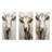 Minimalism Beige Cow Portrait - Cow Metal Prints Set Of 3-1567508033