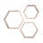 Mont 3 Piece Hexagon Floating Shelf with Reclaimed Wood