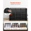 Organisateur de documents, boîte aux lettres de bureau en métal à 27 compartiments avec grillage métallique amovible, trieur de boîtes aux lettres avec plateau en bois, organisateur de rangement de bureau à domicile pour classeur, document, papier, noir