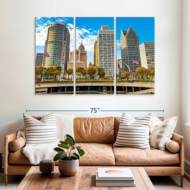 Sirci Downtown Detroit Buildings, H 42 po x l 65 po