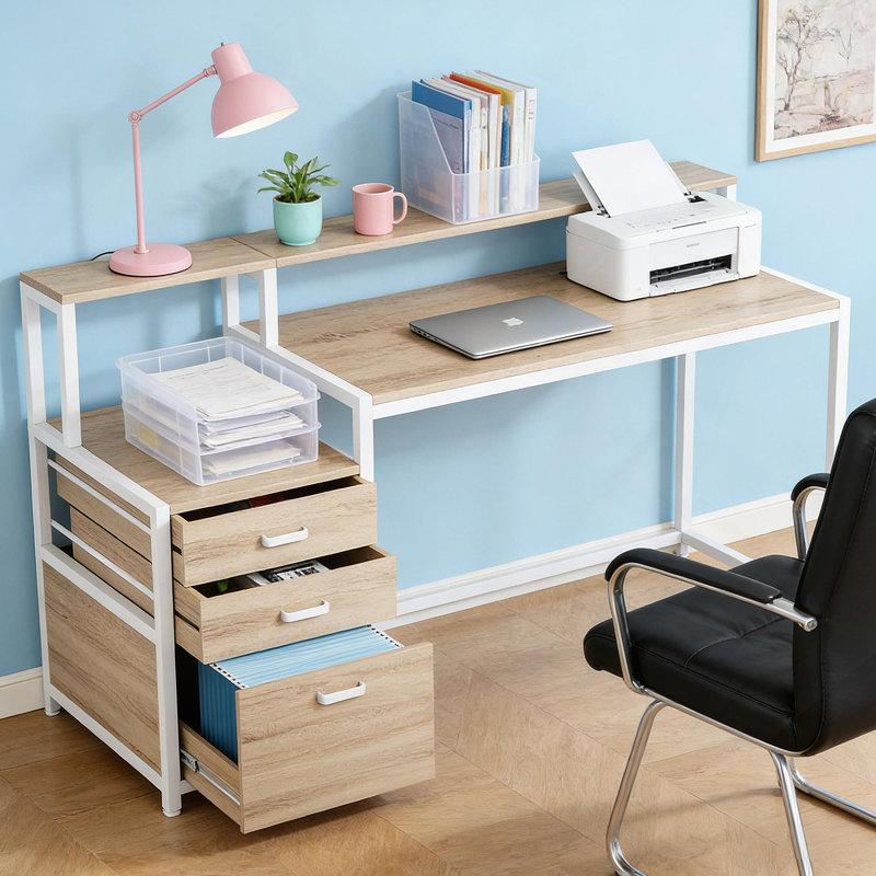 Bureau d'écriture, bureau, bureau d'ordinateur avec tiroirs