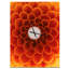 Grande horloge murale moderne à fleurs et pétales jaune foncé-35102507