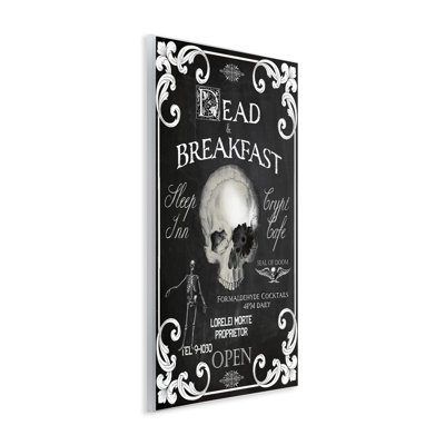 Plaque murale crâne mort et déjeuner Spooky, design par Sasha